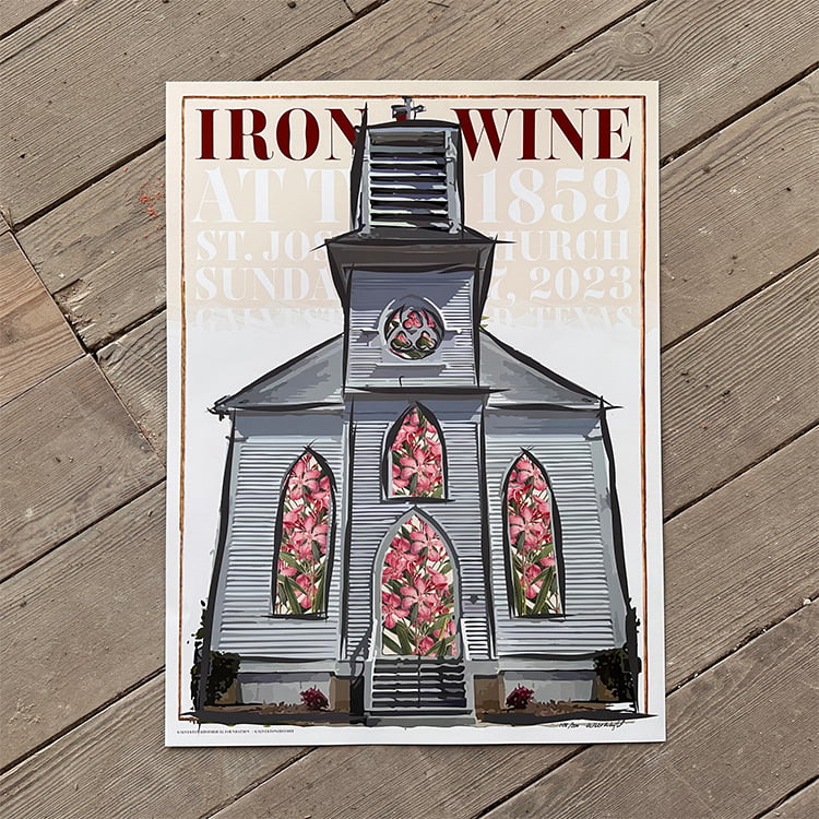 Iron & Wine Concert Poster Galveston Historical Foundation